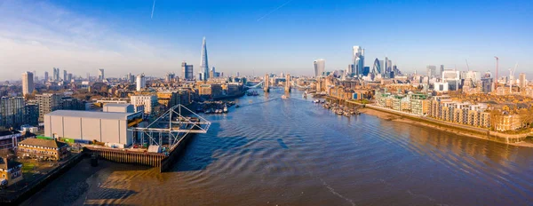 Luchtfoto Van Tower Bridge Londen Een Van Beroemdste Bruggen Bezienswaardigheden — Stockfoto