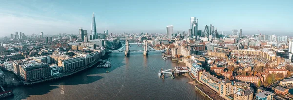 Légi Felvétel Tower Bridge Ről Londonban London Egyik Leghíresebb Hídja — Stock Fotó