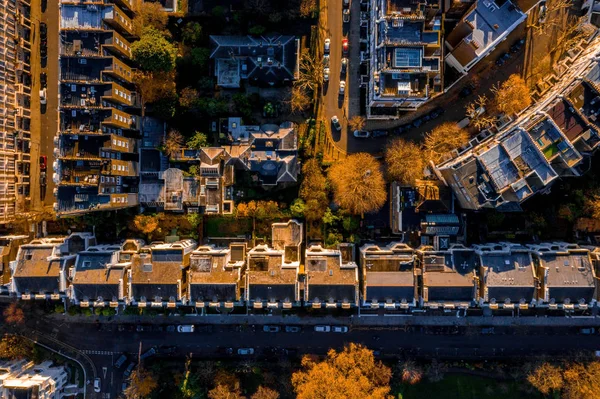 Hermosa Vista Aérea Londres Calles Estrechas Casas Clásicas Gran Bretaña —  Fotos de Stock