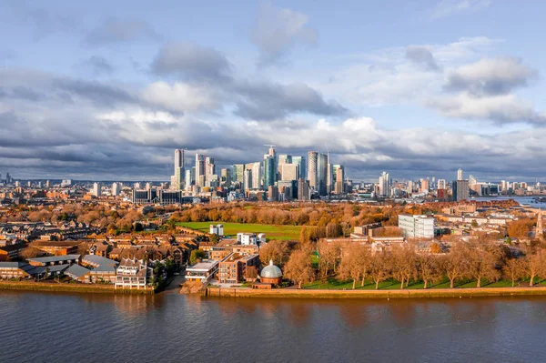 Londra Inghilterra Veduta Aerea Panoramica Bank Canary Wharf Principali Quartieri — Foto Stock