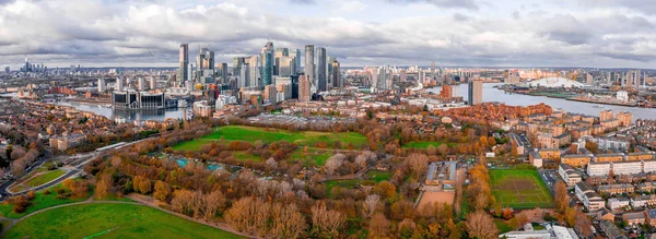 Londra Inghilterra Veduta Aerea Panoramica Bank Canary Wharf Principali Quartieri — Foto Stock