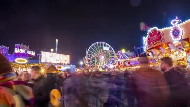 Time Lapse People Walking Hyde Park Winter Wonder Land Different — Stockvideo