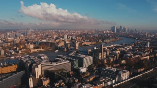 Aerial Panoramic Cityscape View London River Thames England United Kingdom — Stock Video