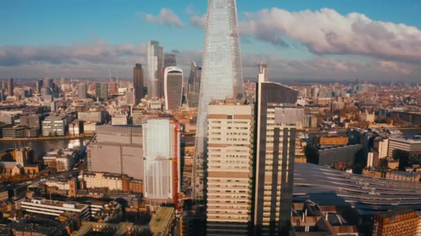 Superbe Vue Panoramique Sur Quartier Londres Avec Tower Bridge Chemin — Video