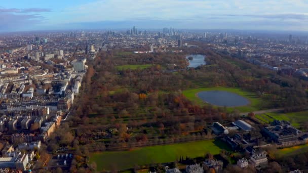 Aerial Cinematic View London Hyde Park Beautiful Cinematic Shot — 图库视频影像