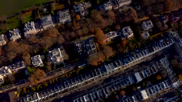 Luchtfoto Van Het London Hyde Park Van Bovenaf Mooie Filmische — Stockvideo