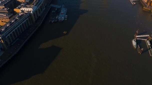 Stabilire Vista Aerea Del Tower Bridge Grattacielo Shard Skyline Londra — Video Stock