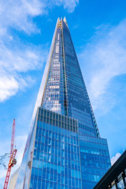 Aralık 02, 2019. Londra, Uk. Londra 'daki Çömlek Gökdeleninin havadan görünüşü, Uk. Güzel cam gökdelen.