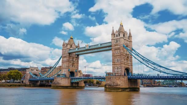 Tower Bridge Londra Regno Unito Apertura Ponte Levatoio Uno Dei — Video Stock