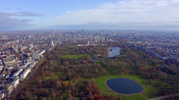 Aerial Cinematic View London Hyde Park Beautiful Cinematic Shot — Stockvideo