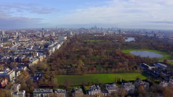 Widok Lotu Ptaka Hyde Park Londynie Piękne Ujęcie Filmowe — Wideo stockowe