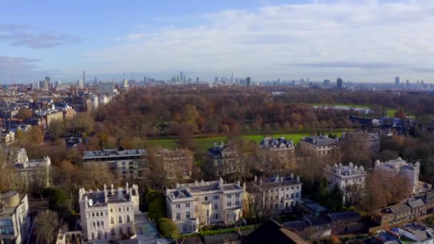Vista Aérea Cinematográfica Del Hyde Park Londres Desde Arriba Hermoso — Vídeos de Stock