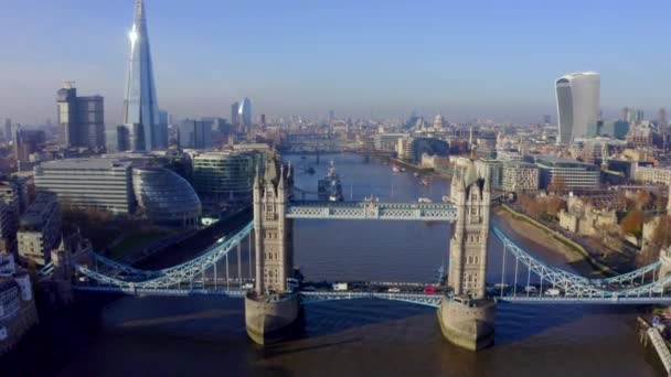 Tower Bridge Londra Regno Unito Apertura Ponte Levatoio Uno Dei — Video Stock