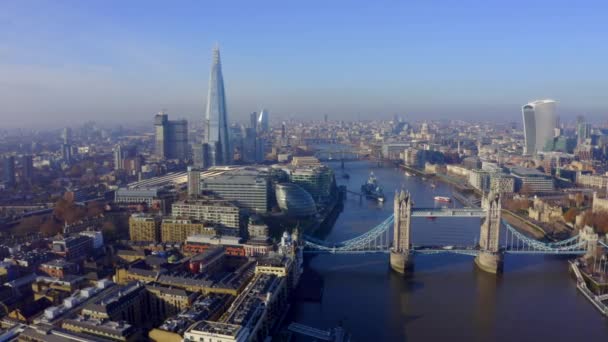 Тауерський Міст Лондоні Великобританія Відкриття Підйомних Мостів Один Англійських Класичних — стокове відео
