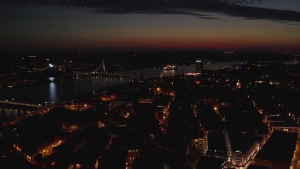 Veduta Panoramica Aerea Della Città Riga Con Una Chiesa San — Video Stock
