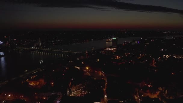 Panoramiczny Widok Miasto Ryga Kościołem Piotra Środku Starego Miasta Piękny — Wideo stockowe