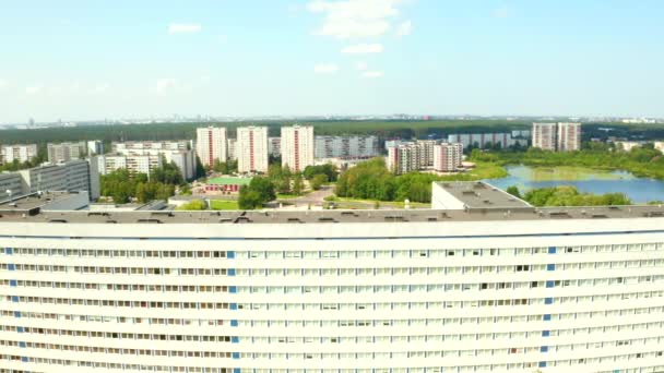 Aerial View Latvian Hospital Huge White Building Post Russian Style — 비디오