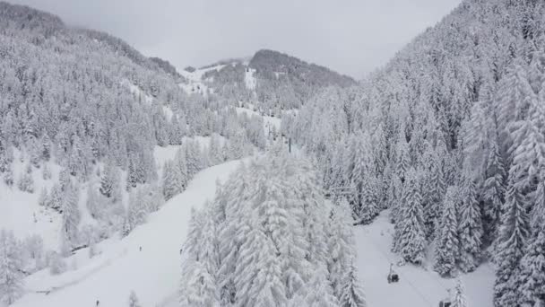 Helling Het Alpine Skigebied Val Gardena Italië Machtige Dolomieten Bergen — Stockvideo