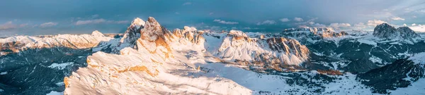 Belo Pôr Sol Montanha Alpes Italianos Sobre Penhascos Dolomite Vista — Fotografia de Stock