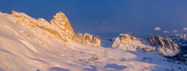 Belo Pôr Sol Montanha Alpes Italianos Sobre Penhascos Dolomite Vista — Fotografia de Stock