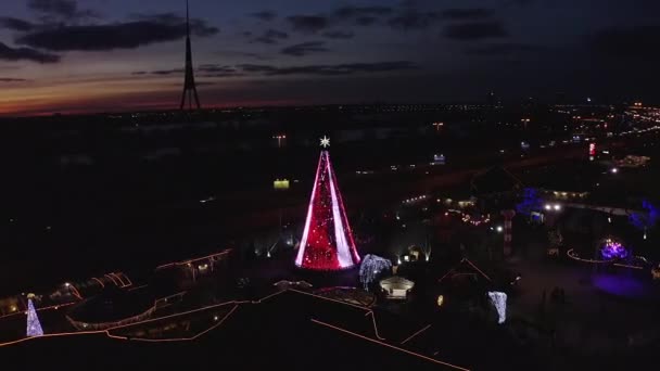 Pohon Natal Yang Paling Indah Eropa Terletak Riga Latvia Fasilitas — Stok Video