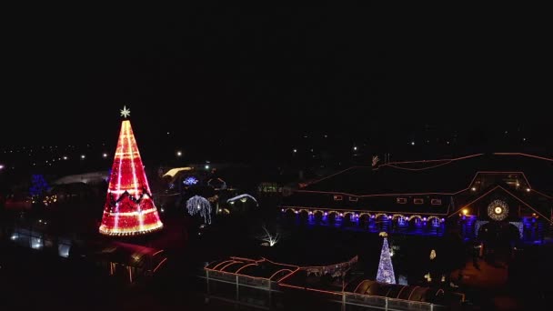 Albero Natale Più Bello Europa Situato Riga Lettonia Presso Ristorante — Video Stock