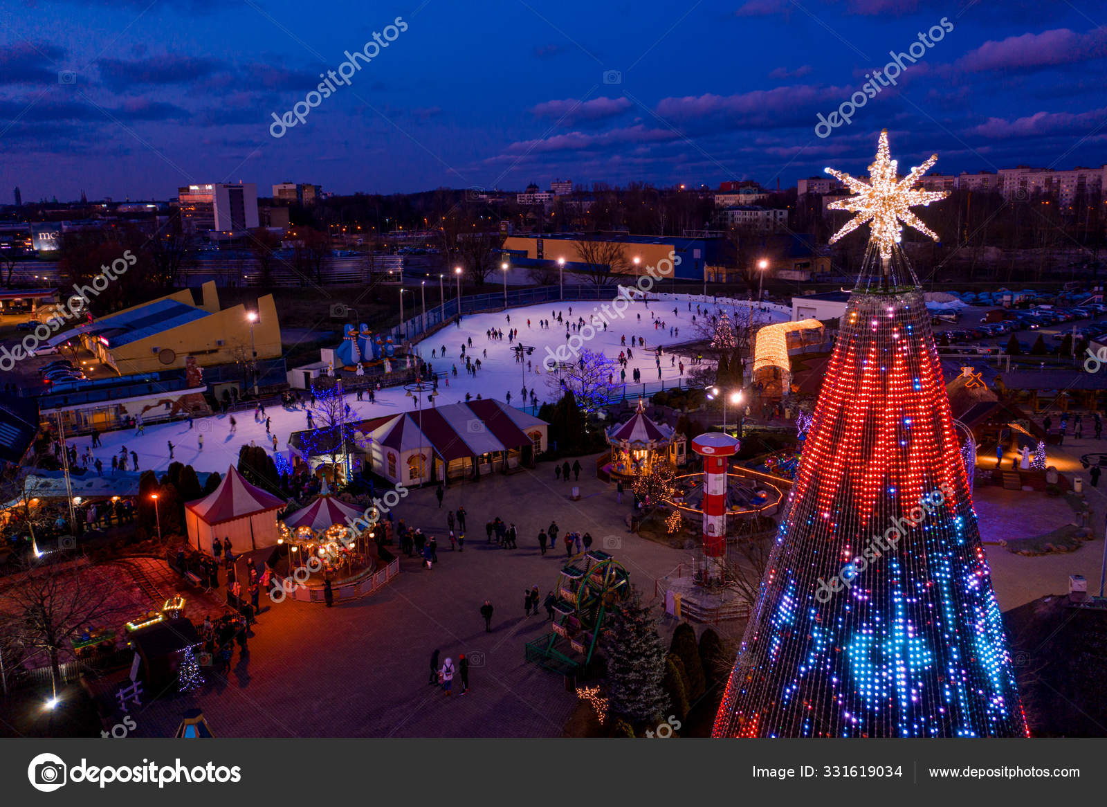 Largest Most Beautiful Christmas Tree Europe Located Riga Latvia