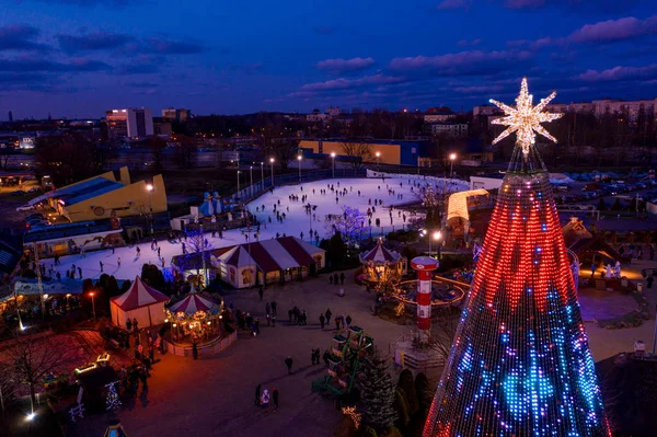 Der Größte Und Schönste Weihnachtsbaum Europas Befindet Sich Riga Lettland — Stockfoto