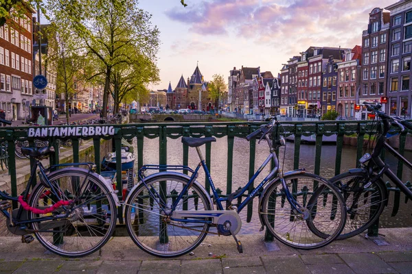 Ámsterdam Países Bajos Junio 2019 Amsterdam City Skyline Sunset Timelapse — Foto de Stock