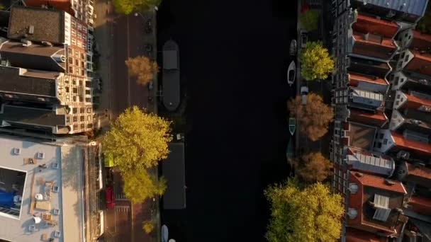 Amsterdam Pays Bas Vue Par Drone Église Westerkerk Canal Étroit — Video