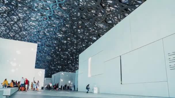 Time Lapse View Louvre Abu Dhabi Interior Design Que Museu — Vídeo de Stock