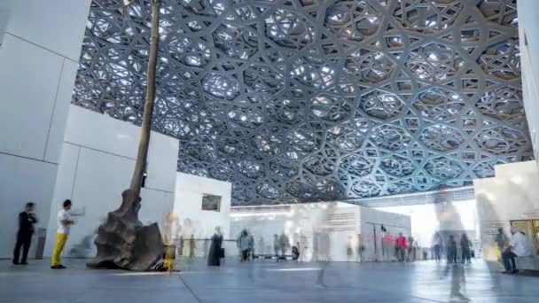 Time Lapse View Louvre Abu Dhabi Interior Design Que Museu — Vídeo de Stock