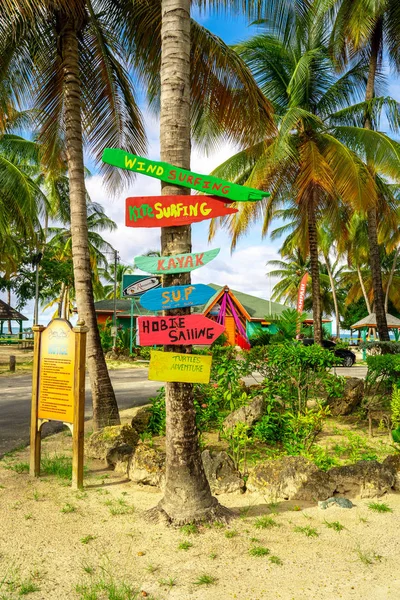 Tobago May 2019 Beach Sign Surfing Area Vintage Effect Color — Stock Photo, Image