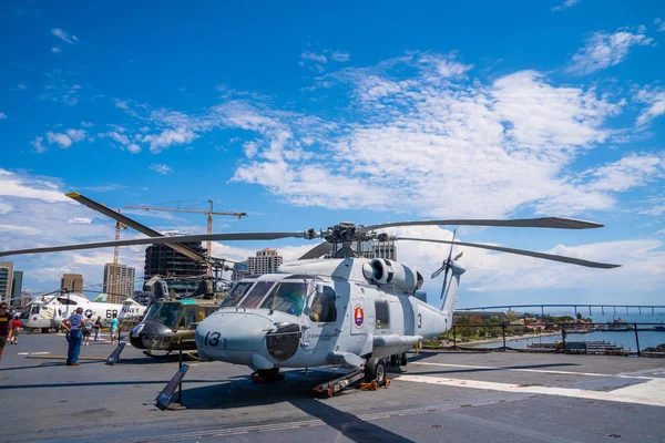 San Diego California Mei 2019 Helikopters Het Vliegdek Van Uss — Stockfoto