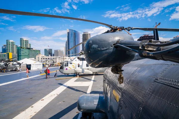 San Diego California Mei 2019 Helikopters Het Vliegdek Van Uss — Stockfoto