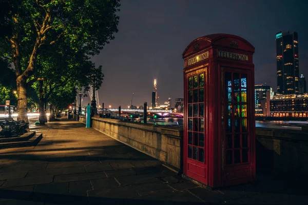 London Natten Med Stadsarkitekturer Tower Bridge Vid Floden Thames Och — Stockfoto