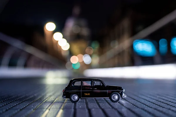 Mai 2019 London Großbritannien Londoner Verkehr Der Nacht Black Cab — Stockfoto