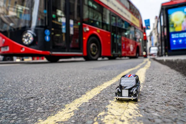 July 2019 London Beautiful London Traffic Traditional Black Cab Driving — Stock Photo, Image