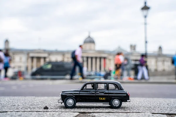 Juli 2019 London Großbritannien Schöner Londoner Verkehr Traditionelles Schwarzes Taxi — Stockfoto