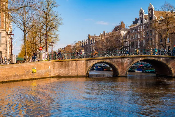 네덜란드 암스테르담 2019 네덜란드 홀란드 황혼의 시간에 전형적 하우스 빛나는 — 스톡 사진