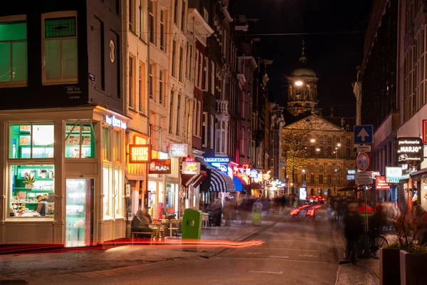 Amsterdam Pays Bas Mai 2019 Vue Nocturne Red Quartier Léger — Photo