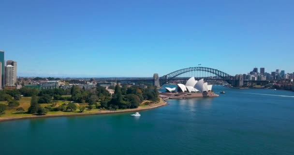Cityscape Image Sydney Australia Sydney Opera House Harbour Bridge Sydney — Stock Video
