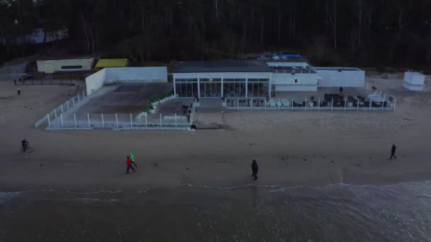 Beach Lounge Restaurace Nachází Pláži Moře — Stock video