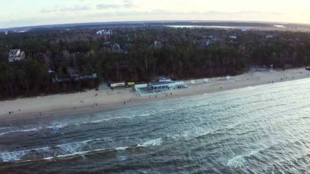 Beach Lounge Restaurace Nachází Pláži Moře — Stock video