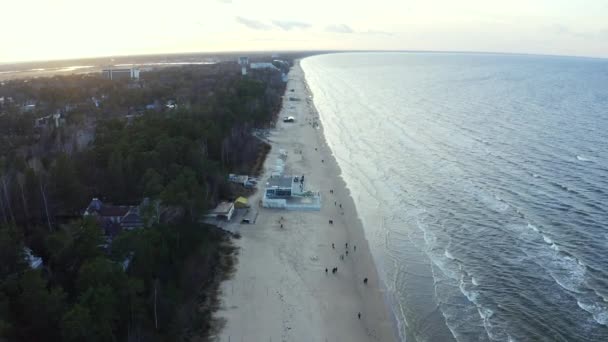 Bonito Pôr Sol Épico Roxo Cidade Jurmala Letónia Pôr Sol — Vídeo de Stock