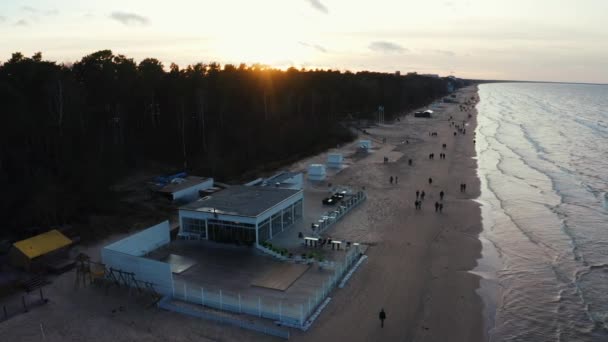 Beach Lounge Restauracja Położony Plaży Nad Morzem — Wideo stockowe