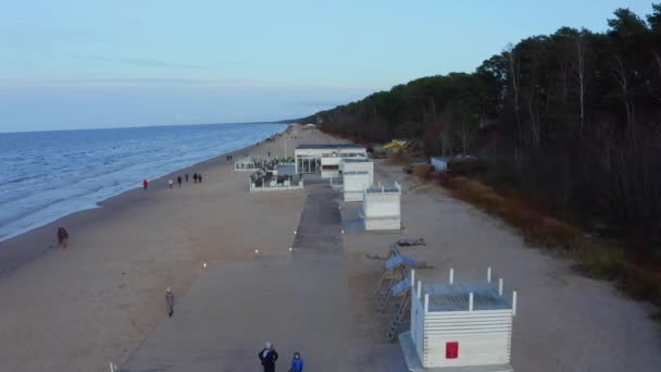 Beach Lounge Restaurant Gelegen Aan Het Strand Aan Zee — Stockvideo