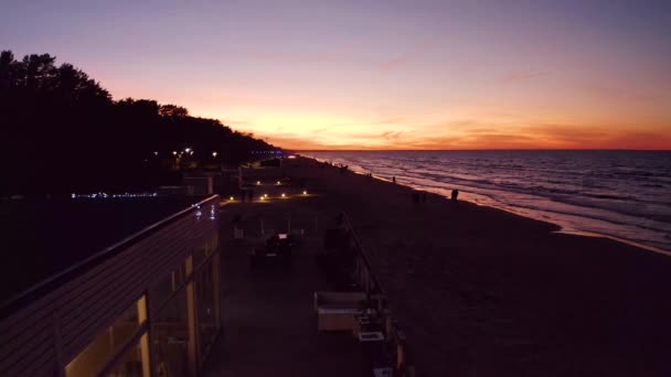 Beach Lounge Restaurant Gelegen Aan Het Strand Aan Zee — Stockvideo