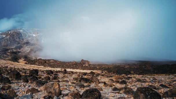 Widok Timelapse Kibo Uhuru Peak 5895M Najwyższa Góra Afryce Górze — Wideo stockowe