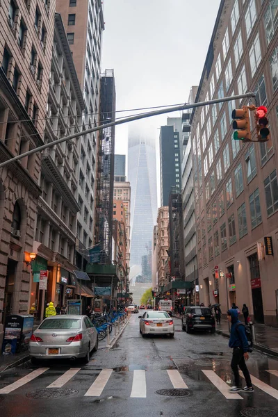 2019 맨하탄의 거리에서 뉴욕에 세계무역센터입니다 아름다운 — 스톡 사진